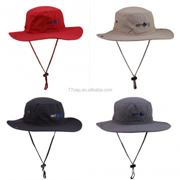 Foldable Quality Big Brim Plain White Cotton Custom Bucket Hat with String